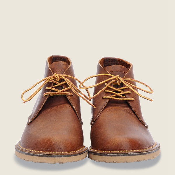 Red Wing Mens Weekender - Chukkar Rough & Tough Leather - Heritage Shoes Brown - 3216KJIPC